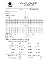 Đề KSCL đầu năm Toán 5 (10-11)