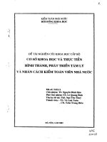 Cơ sở khoa học và thực tiễn hình thành, phát triển tâm lý và nhân cách kiểm toán viên nha nước