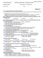 Đề kiểm tra Tin học trình độ A