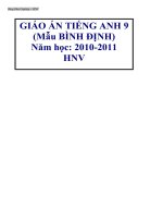 GIÁO ÁN ANH 9 2011 (U3 -5 BÌNH ĐỊNH)