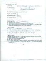 Đáp án chính thức môn Toán vào lớp 10_SGD&ĐT Bến Tre_2011-2012