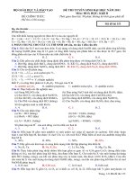 Đề thi tuyển sinh đại học môn hóa khối B năm 2011