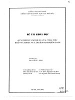 Quy trình và nội dụng của công việc khảo sát phục vụ lập kế hoạch kiểm toán