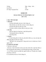 GIÁO ÁN SINH HỌC 11 CB BÀI 44 SINH SẢN VÔ TÍNH Ở ĐỘNG VẬT