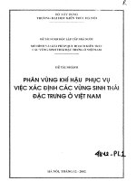 Phân vùng khí hậu phục vụ việc xác định các vùng sinh thái đặc trưng ở Việt Nam