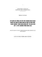 Xây dựng hệ thống câu hỏi trắc nghiệm khách quan nhiều lựa chọn sử dụng đánh giá một số kiến thức thuộc chương Dòng điện không đổi của học sinh lớp 11 THPT (chương trình nâng cao)