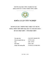 Đánh giá quá trình thực hiện xây dựng nông thôn mới trên địa bàn xã thanh chăn, huyện điện biên, tỉnh điện biên