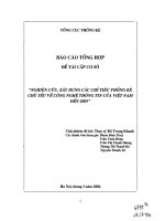 Nghiên cứu, xây dựng các chỉ tiêu thống kê chủ yếu về công nghệ thông tin của Việt Nam đến 2005