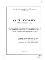 Tác động của sự phân hóa giàu nghèo đến tính tích cực chính trị và lối sống của cán bộ, thuộc đảng bộ cơ sở thành phố Hà Nội