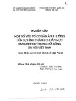 Một số yếu tố cơ bản ảnh hưởng đến sự hình thành chuẩn mực Sức khỏe sinh sản, kế hoạch hóa gia đình trong đời sống xã hội Việt Nam