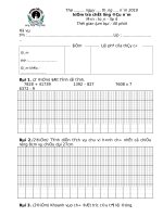 Đề KSCL đầu năm Toán 4 (10-11)