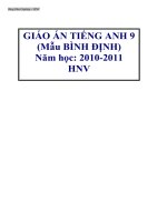 GIÁO ÁN ANH 9 2011 (BÌNH ĐỊNH)
