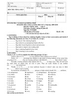 Đề khảo sát môn tiếng anh 9