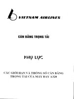 Các giới hạn và thông số cân bằng trọng tải của máy bay A320