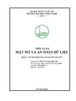 TIỂU LUẬN MẬT MÃ VÀ AN TOÀN DỮ LIỆU VẤN ĐỀ KIỂM TRA SỐ NGUYÊN TỐ LỚN