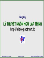 Chương 1 Lý thuyết ngôn ngữ lập trình