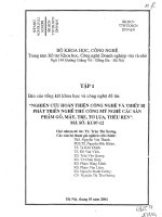 Nghiên cứu hoàn thiện công nghệ và thiết bị phát triển nghề thủ công mỹ nghệ các sản phẩm gỗ, mây, tre, tơ lụa, thêu ren Tập 1