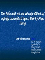 Tìm hiểu một vài nét về cuộc đời và sự nghiệp của một số họa sĩ thời kỳ Phục Hưng