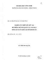 Nghiên cứu thiết kế chế tạo hệ thống SiLô bảo quản các loại hạt nông sản xuất khẩu qui mô 200 đến 300 tấn