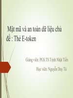 Mật mã và an toàn dữ liệu chủ đề : Thẻ Etoken