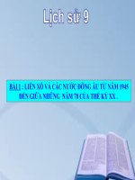 bài giảng lịch sử 9 bài 1 liên xô và các nước đông âu từ năm 1945 đến giữa những năm 70 của thế kỉ xx