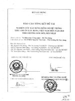Nghiên cứu xây dựng đồng bộ hệ thống tiêu chuẩn xây dưng Việt Nam đến năm 2010 theo hướng đổi mới, hội nhập
