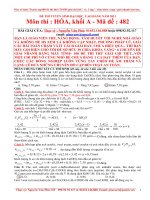 CHÌA KHÓA VÀNG : LUYỆN THI CẤP TỐC : GIẢI CHI TIẾT NHIỀU CÁCH ĐH KA 2011