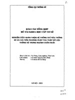 Nghiên cứu hoàn thiện hệ thống chỉ tiêu thống kê và cải tiến phương pháp thu thập số liệu thống kê trong ngành chăn nuôi