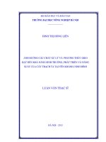 Ảnh hưởng các chất xử lý và phương thức gieo hạt đến khả năng sinh trưởng, phát triển và năng suất của cây trạch tả tại yên khánh, ninh bình