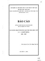 Xây dựng Grap nội dung giảng dạy học hóa học lớp 8, 9, 10 phổ thông