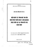 Hiệu quả và tính khả thi của biện pháp kiểm soát lăng quăng theo thời vụ tại tỉnh Bến Tre năm 2002