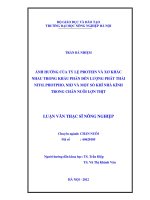 Ảnh hưởng của tỷ lệ protein và xơ khác nhau trong khẩu phần đến lượng phát thải nitơ, phôtpho, NH3 và một số khí nhà kính trong chăn nuôi lợn thịt