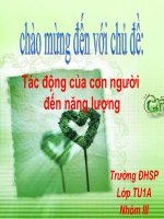 tác động của con ngưòi đến tài nguyên, năng lượng