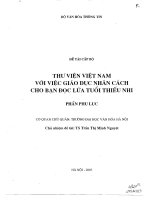 Thư viện Việt Nam với việc giáo dục nhân cách cho bạn đọc lứa tuổi thiếu nhi