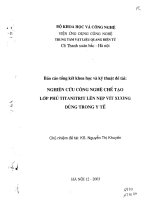 Nghiên cứu công nghệ chế tạo lớp phủ Titanitrat lên nẹp vít xương dùng trong y tế
