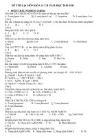 đề thi lại hóa 11 cb