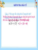 Cộng hai số nguyên khác dấu có trò chơi