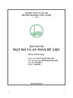 BÀI TẬP LỚN MẬT MÃ VÀ AN TOÀN DỮ LIỆU Mã hóa dòng