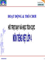 HOẠT ĐỘNG VÀ TRÒ CHƠI TRONG DẠY HỌC TIẾNG VIỆT 4