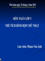 Thể tích hình hộp chữ nhật