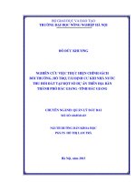 Nghiên cứu việc thực hiện chính sách bồi thường, hỗ trợ, tái định cư khi nhà nước thu hồi đất tại một số dự án trên địa bàn thành phố bắc giang, tỉnh bắc giang