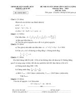 Đề và đáp án Toán 9 vào lớp chất lượng cao năm học 2011-2012