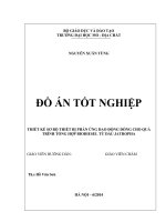 THIẾT kế sơ bộ THIẾT bị PHẢN ỨNG DAO ĐỘNG DÒNG CHO QUÁ TRÌNH TỔNG hợp BIODIESEL từ dầu JATROPHA