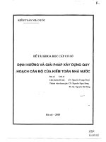 Định hướng và giải pháp xây dựng quy hoạch cán bộ của kiểm toán Nhà Nước