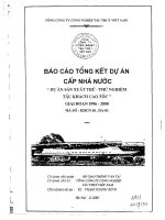 Dự án sản xuất thử, thử nghiệm tàu khách cao tốc giai đoạn 1996 đến 2000