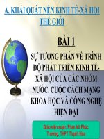 Bài 1; sự tương pản về trình độ phát triển kinh tế