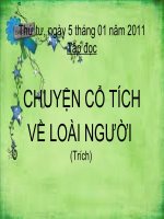 CHUYỆN CỔ TÍCH VỀ LOÀI NGƯỜI