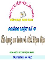 giáo án bồi dưỡng thao giảng giáo viên vật lý lớp 9 bài sử dụng an toàn và tiết kiệm điện (4)