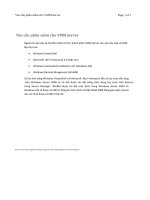 yêu cầu phần mềm cho vmm server