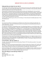 HỎI ĐÁP VỚI CÁC LỖI CỦA WINDOWS